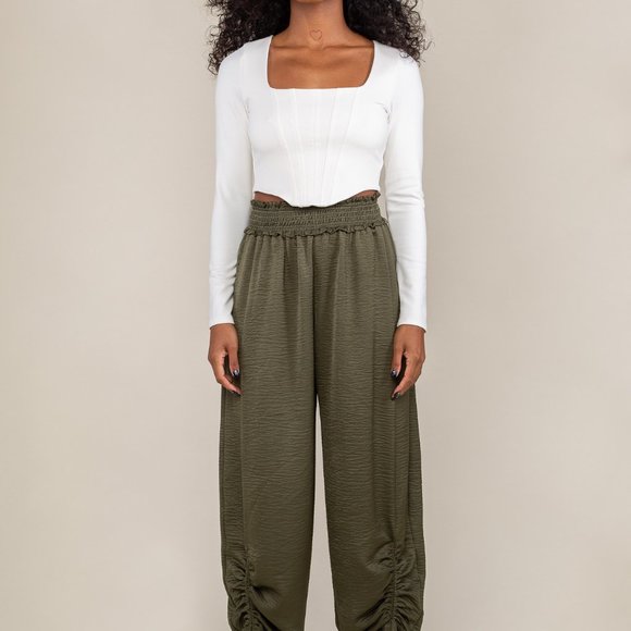 Brooklyn Square Neck Corset Crop Top - Ivory - Picture 2 of 5